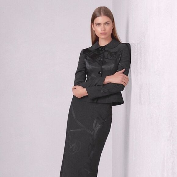 Ralph Lauren Cindy Bridle-Jacquard Pencil Skirt - Picture 1 of 16